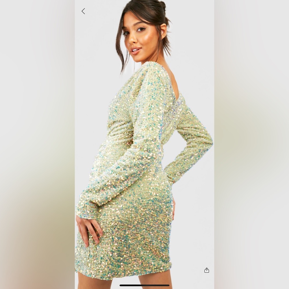 Sequin Ruched Wrap Party Dress